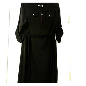 Emma and Michele black zip front dress